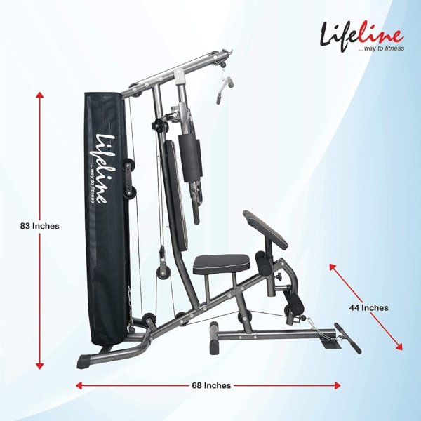 Lifeline Fitness Multi Home Gym Multiple Muscle Workout Exercise Machine Chest Biceps Shoulder Back Triceps Legs for Men at Home, 72kg Weight Stack - Image 6